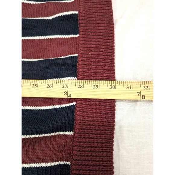 Vintage Gitano Burgundy Black Stripe Crew Neck Men Sweater Long Sleeve Size 3XL - Picture 5 of 9